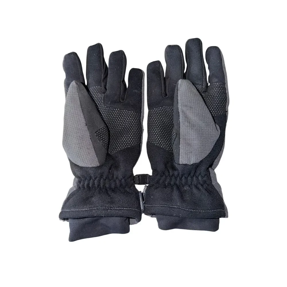 Head running cycling insulated waterproof hybrid gloves size small gray black